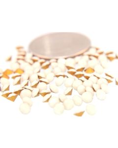 Swarovski 1100 Chaton, Round Rhinestones 29pp Chalk White Pointed Back Gold Foiled - 8 Pcs