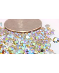 Swarovski 1100 Chaton, Round Rhinestones 29pp Jonquil Ab Pointed Back Silver Foiled - 8 Pcs