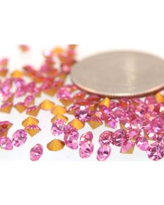 Swarovski 1100 Chaton, Round Rhinestones 29pp Rose Pointed Back Gold Foiled - 8 Pcs