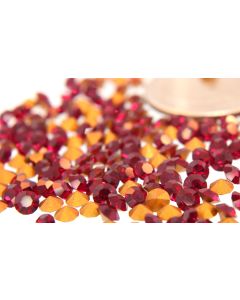 Swarovski 1100 Chaton, Round Rhinestones 29pp Siam Pointed Back Gold Foiled - 8 Pcs