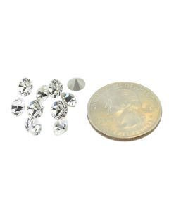 Swarovski 1028 Chaton, Round Rhinestones 29ss Crystal Pointed Back Silver Foiled - 4 Pcs