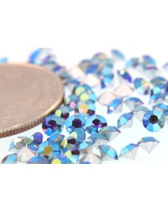 Swarovski 1100 Chaton, Round Rhinestones 30pp Cardinal Ab Pointed Back Silver Foiled - 8 Pcs