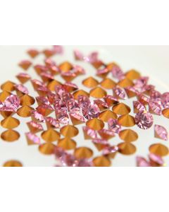 Swarovski 1012 Chaton, Round Rhinestones 31pp Light Rose Pointed Back Gold Foiled - 8 Pcs