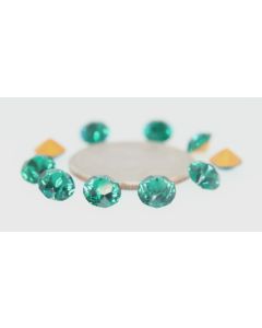Swarovski 1200 Dentelle, Round Rhinestones 31ss Emerald Pointed Back Gold Foiled - 2 Pcs