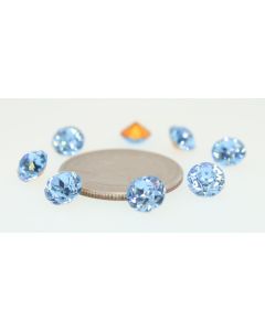 Swarovski 1200 Dentelle, Round Rhinestones 33ss Aqua (Old) Pointed Back Gold Foiled - 2 Pcs