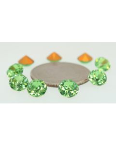 Swarovski 1200 Dentelle, Round Rhinestones 33ss Peridot Pointed Back Gold Foiled - 2 Pcs