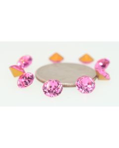 Swarovski 1200 Dentelle, Round Rhinestones 33ss Rose Pointed Back Gold Foiled - 2 Pcs