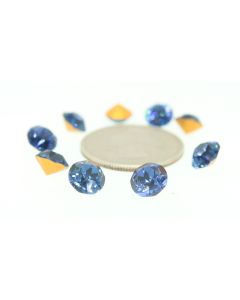 Swarovski 1200 Dentelle, Round Rhinestones 36ss Montana Pointed Back Gold Foiled - 2 Pcs