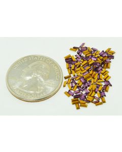 Swarovski 4500 Baguette Rhinestones 3x1.5mm Amethyst Pointed Back Gold Foiled - 4 Pcs