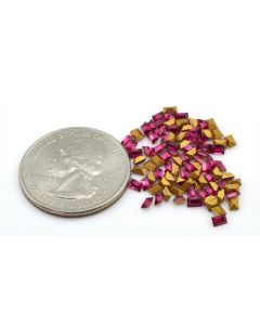 Swarovski 4500 Baguette Rhinestones 3x2mm Ruby Pointed Back Gold Foiled - 4 Pcs