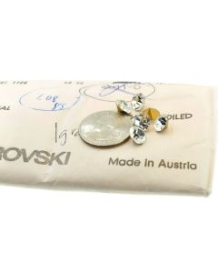 Swarovski 1100 Chaton, Round Rhinestones 40ss Crystal Pointed Back Gold Foiled - 4 Pcs