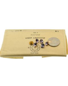 Swarovski 1100 Chaton, Round Rhinestones 40ss Light Amethyst Pointed Back Gold Foiled - 4 Pcs