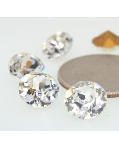 Swarovski 1200 Dentelle, Round Rhinestones 44ss Crystal Pointed Back Gold Foiled - 2 Pcs