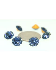 Swarovski 1200 Dentelle, Round Rhinestones 44ss Montana Pointed Back Gold Foiled - 2 Pcs