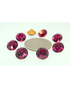 Swarovski 1200 Dentelle, Round Rhinestones 44ss Ruby Pointed Back Gold Foiled - 2 Pcs