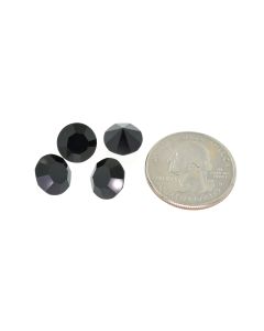 Swarovski 1100 Chaton, Round Rhinestones 47ss Jet Pointed Back Gold Foiled - 4 Pcs