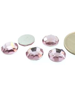 Swarovski 2000 Chaton Rose, Round Rhinestones 48ss Light Amethyst Flatback Silver Foiled - 4 Pcs