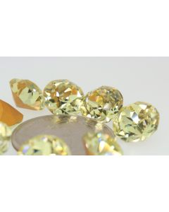 Swarovski 1200 Dentelle, Round Rhinestones 48ss Jonquil Pointed Back Gold Foiled - 1 Pcs