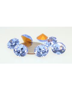 Swarovski 1200 Dentelle, Round Rhinestones 48ss Light Sapphire Pointed Back Gold Foiled - 1 Pcs