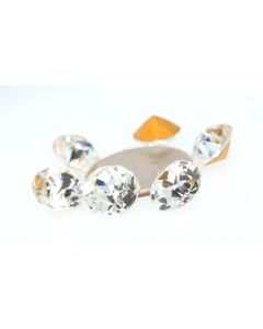 Swarovski 1200 Dentelle, Round Rhinestones 49ss Crystal Pointed Back Gold Foiled - 1 Pcs