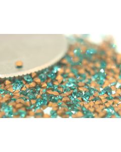 Swarovski 1100 Chaton, Round Rhinestones 04pp Blue Zircon Pointed Back Gold Foiled - 12 Pcs