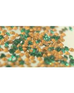 Swarovski 1100 Chaton, Round Rhinestones 04pp Emerald Pointed Back Gold Foiled - 12 Pcs