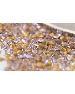 Swarovski 1100 Chaton, Round Rhinestones 04pp Light Amethyst Pointed Back Gold Foiled - 12 Pcs
