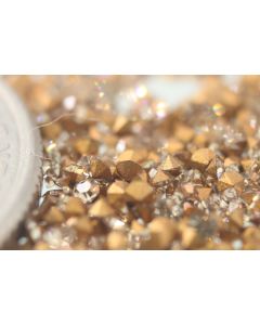 Swarovski 1100 Chaton, Round Rhinestones 04pp Light Colorado Topaz Pointed Back Gold Foiled - 12 Pcs