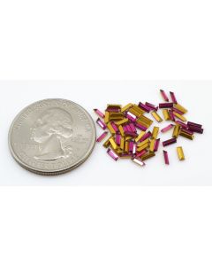 Swarovski 4500 Baguette Rhinestones 4x1.5mm Ruby Pointed Back Gold Foiled - 4 Pcs