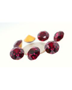 Swarovski 1200 Dentelle, Round Rhinestones 51ss Siam Pointed Back Gold Foiled - 1 Pcs