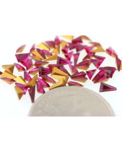 Swarovski 4700 Keystone Rhinestones 5.2x3.2mm, 1mm Ruby Pointed Back Gold Foiled - 2 Pcs