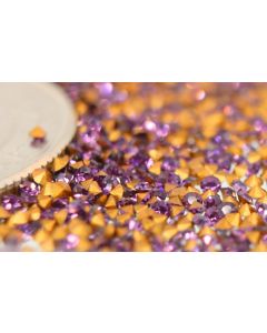 Swarovski 1100 Chaton, Round Rhinestones 05pp Amethyst Pointed Back Gold Foiled - 12 Pcs