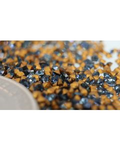Swarovski 1100 Chaton, Round Rhinestones 05pp Montana Pointed Back Gold Foiled - 12 Pcs