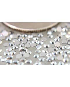 Swarovski 2000 Chaton Rose, Round Rhinestones 05ss Comet Argent Light Flatback Silver Foiled - 12 Pcs