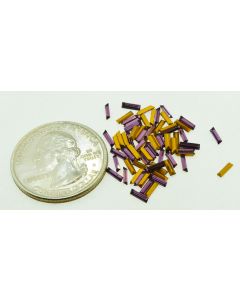 Swarovski 4501 Baguette Rhinestones 5x1.5mm Amethyst Pointed Back Gold Foiled - 4 Pcs