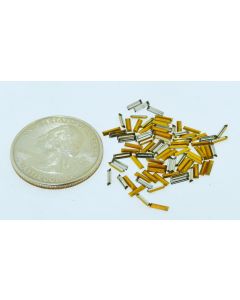 Swarovski 4501 Baguette Rhinestones 5x1.5mm Black Diamond Pointed Back Gold Foiled - 4 Pcs