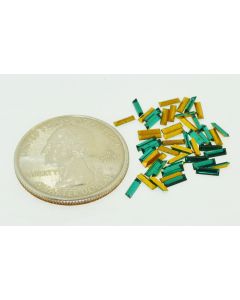 Swarovski 4501 Baguette Rhinestones 5x1.5mm Emerald Pointed Back Gold Foiled - 4 Pcs