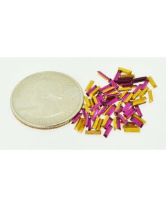 Swarovski 4501 Baguette Rhinestones 5x1.5mm Ruby Pointed Back Gold Foiled - 4 Pcs