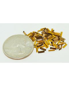 Swarovski 4501 Baguette Rhinestones 5x1.5mm Smoke Topaz Pointed Back Gold Foiled - 4 Pcs