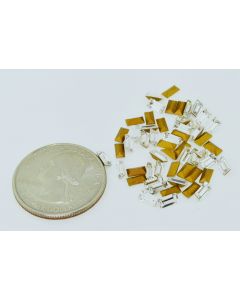 Swarovski 4501 Baguette Rhinestones 5x2.5mm Crystal Pointed Back Gold Foiled - 4 Pcs