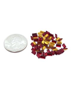 Swarovski 4500 Baguette Rhinestones 5x3mm Ruby Pointed Back Gold Foiled - 4 Pcs