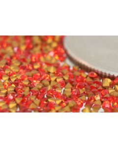 Swarovski 1100 Chaton, Round Rhinestones 06pp Hyacinth Pointed Back Gold Foiled - 12 Pcs