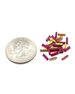 Swarovski 4500 Baguette Rhinestones 6x2mm Ruby Pointed Back Gold Foiled - 4 Pcs
