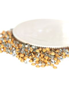 Swarovski 1100 Chaton, Round Rhinestones 07pp Black Diamond Pointed Back Gold Foiled - 12 Pcs