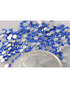 Swarovski 2000 Chaton Rose, Round Rhinestones 07ss Sapphire Flatback Silver Foiled - 12 Pcs