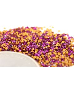 Swarovski 1012 Chaton, Round Rhinestones 08pp Fuchsia Pointed Back Gold Foiled - 12 Pcs