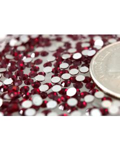 Swarovski 2000 Chaton Rose, Round Rhinestones 08ss Siam Flatback Silver Foiled - 12 Pcs
