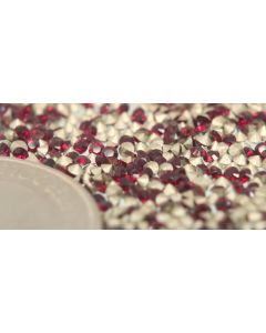 Swarovski 1028 Chaton, Round Rhinestones 09pp Siam Pointed Back Silver Foiled - 12 Pcs
