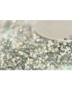 Swarovski 1028 Chaton, Round Rhinestones 09pp Black Diamond Pointed Back Silver Foiled - 12 Pcs