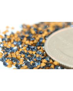 Swarovski 1012 Chaton, Round Rhinestones 09pp Montana Pointed Back Gold Foiled - 12 Pcs